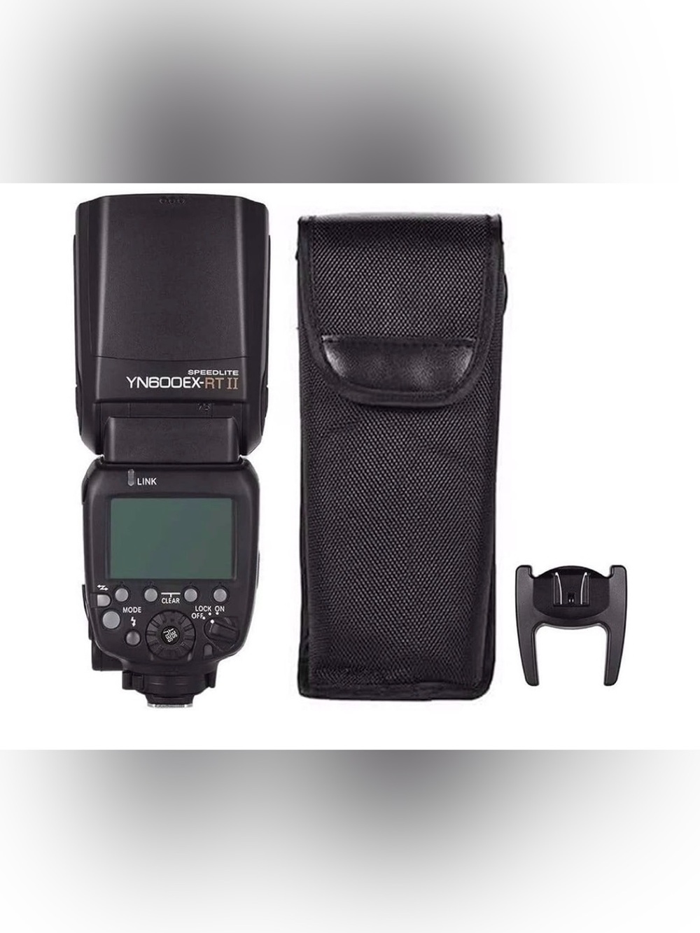NWT YONGNUO YN-600EX-RT II Black Speedlight with Black Carry Pouch and Stand